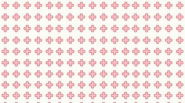 Pink Cross Pattern Seamless Repeat For Medical Healthcare And Charity Design Background