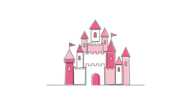 Pink fairy tale castle