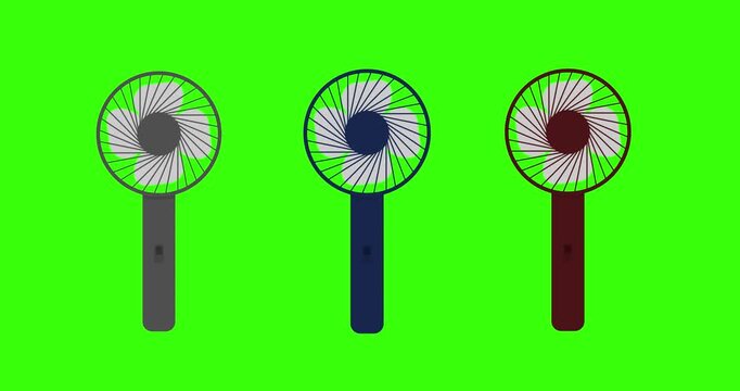 Animation mini fan hand with green screen unique transparent