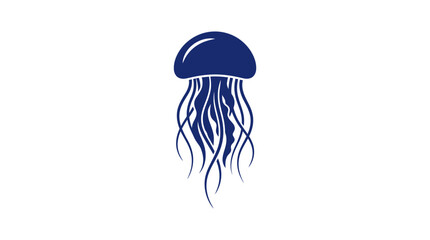 Blue jellyfish vector icon isolated on white background © sumi