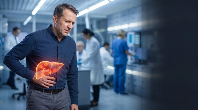 Medical researcher analyzing data with digital tablet. Healthcare professional reviewing patient information in a modern hospital setting.