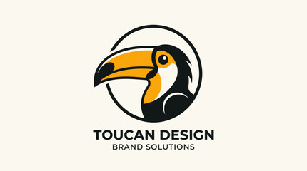 Obraz premium Toucan Design Brand Solutions Logo - Modern Bird Icon for Creative Agency