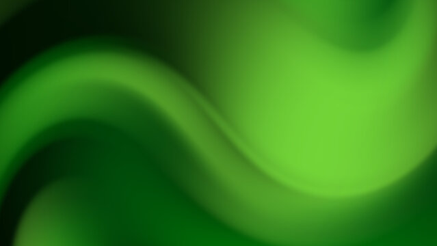 Smooth flowing green and black waves with dark gradients and blurred textures. High-quality abstract background for digital media and presentations.