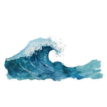 Large Ocean Wave Crashing Water.