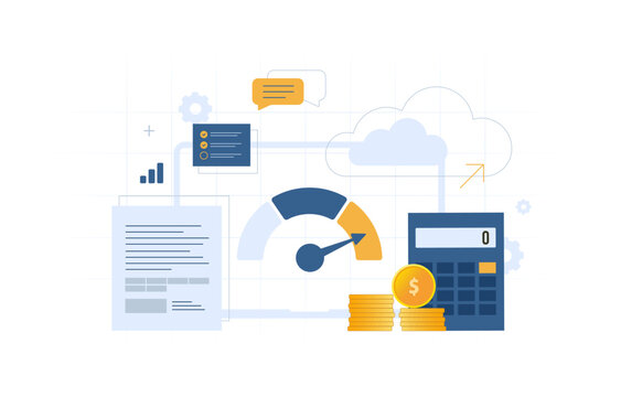 Opportunity scoring with sales qualification, revenue potential analysis, predictive scoring. Pipeline prioritization and CRM insights for smarter sales decisions. Flat design vector illustration.
