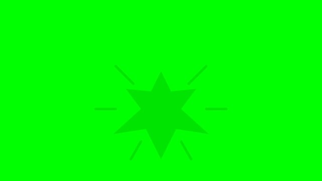 Black Starburst Effect on Green Screen Background.