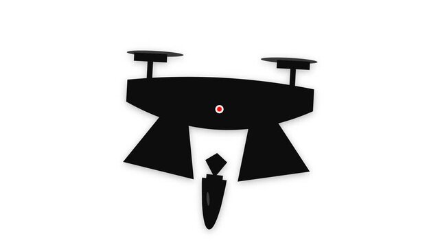 Minimalist Black Silhouette of a Drone with a Tie.