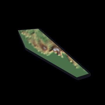 Anguilla Rotating 3D Relief Map Seamless Loop, Alpha Channel 4K