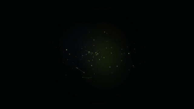 A faint cluster of greenish stars glows against a dark background.