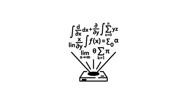 Mathematical Formula Projection Vector Illustration Icon