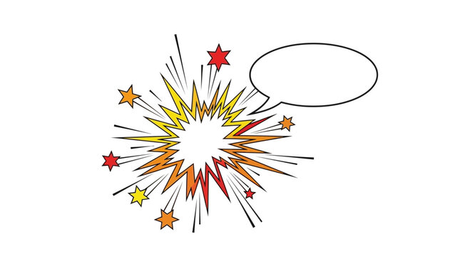 comic explosion with speech bubble