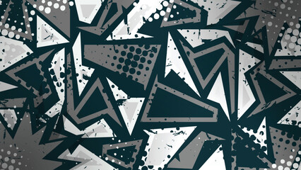 Abstract Urban Geometric Vector Background Monochromatic Grunge Street Art Pattern Dynamic Racing Livery © Nj Art
