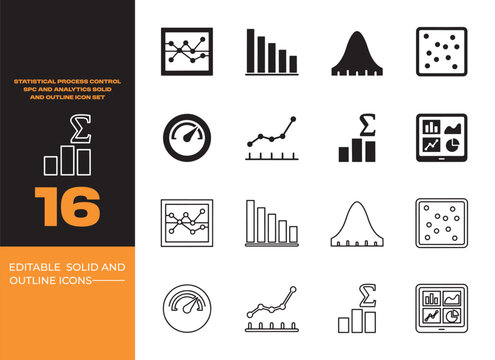 Statistical Process Control SPC Analytics Data Icons