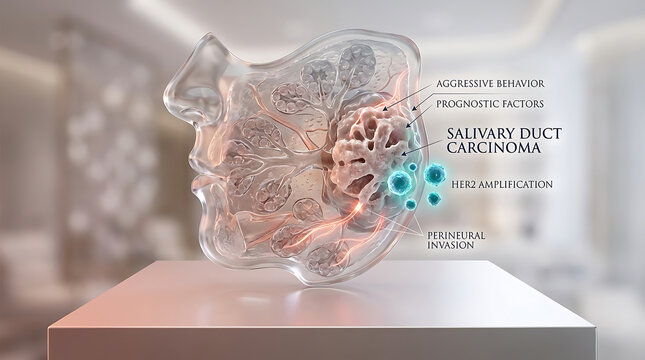 Salivary Duct Carcinoma with HER2 Amplification and Perineural Invasion in Parotid Gland