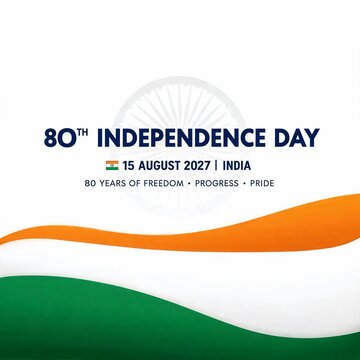 Indian National Flag 80th Independence Day Patriotic Tricolor Celebration Banner