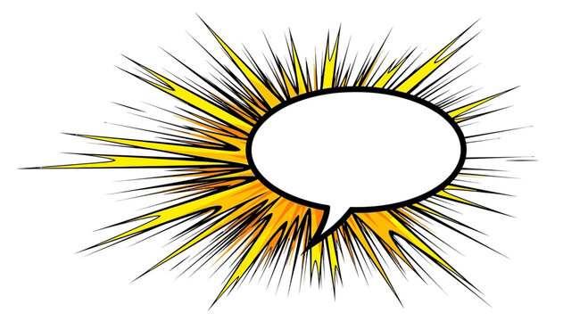 comic speech bubble with yellow explosion