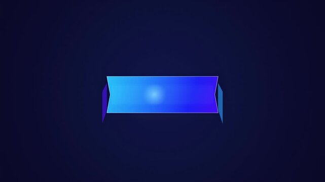 Abstract animated banner ribbon title bar drawn as blue and cyan glowing lines and dots on a deep dark background. Clean minimal motion graphics element with free space around it, ideal for title sequ