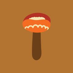 Fototapeta premium Mushroom clipart, aesthetic nature cartoon illustration vector