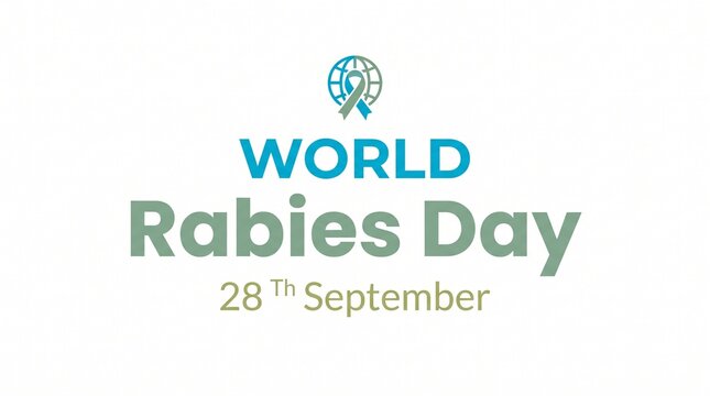 World rabies day logo with date 28th september