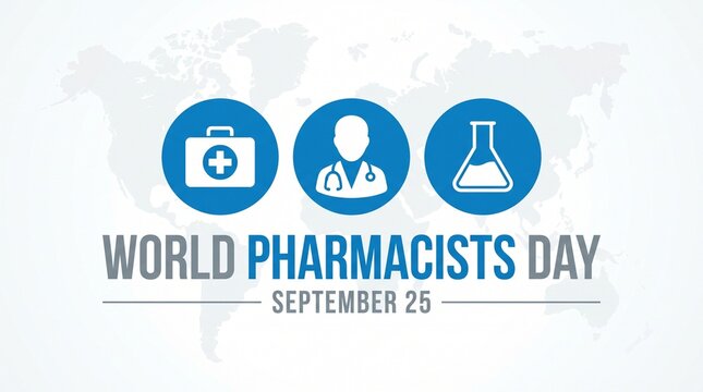 World pharmacists day vector icons september 25