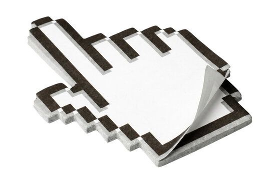 Pixelated Hand Cursor Shaped Sticky Note Pad
