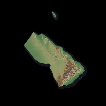 Yemen Rotating 3D Relief Map Seamless Loop, Alpha Channel 4K