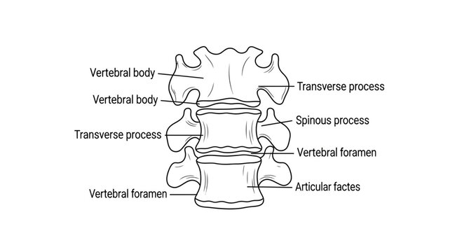 Cervical Vertebrae Anatomy Diagram - Medical Illustration