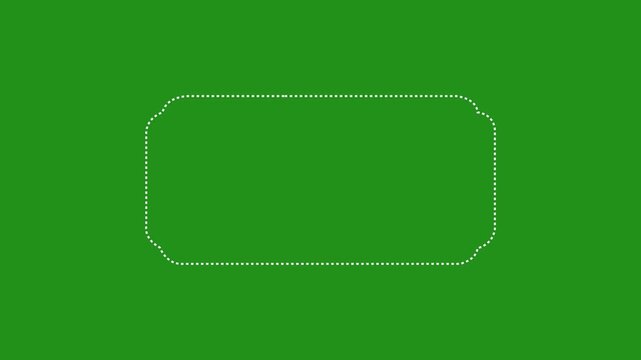  Animated Modern style Dashed Rectangle Border Frame loop video. Dotted line rectangle frame animation.