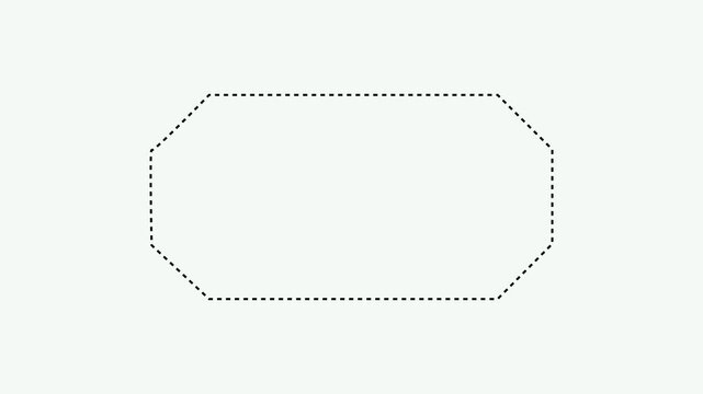  Animated Modern style Dashed Rectangle Border Frame loop video. Dotted line rectangle frame animation.