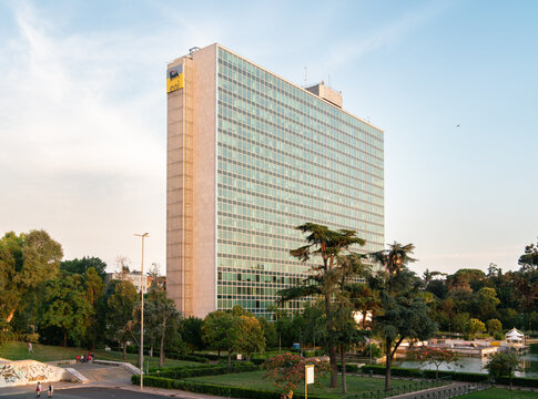 Palazzo Eni, modern palace at Rome Eur, Italy