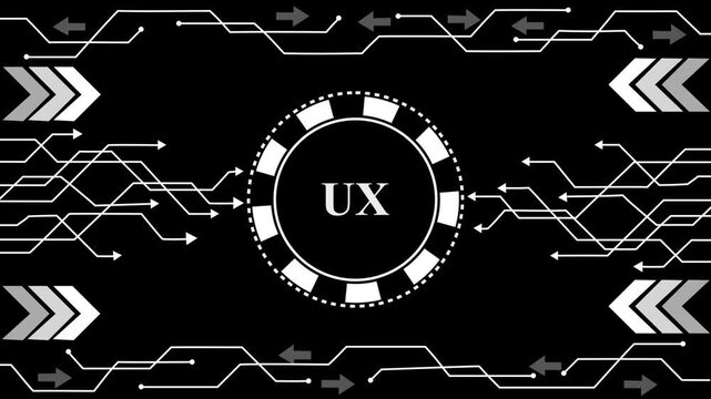 futuristic user experience (ux) design and research process animation, digital ux strategy and customer journey mapping interface, high-tech ui/ux development,and 4k animation video
