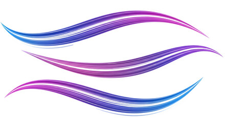 Abstract flowing colorful wave lines set isolated on a transparent background for modern digital design graphics © Maidul