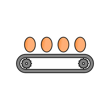 Automated egg production line showing fresh brown eggs moving along a conveyor belt, symbolizing efficiency and industrial food processing and quality control
