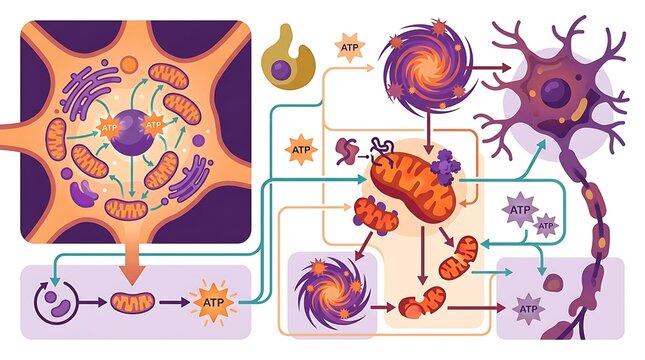 Mitochondrial function and atp production in cellular metabolism