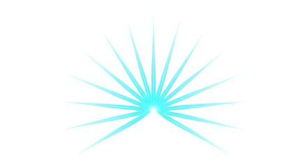 Fototapeta premium Abstract light burst pattern with a glowing blue sunburst effect isolated on a transparent background for graphic design projects