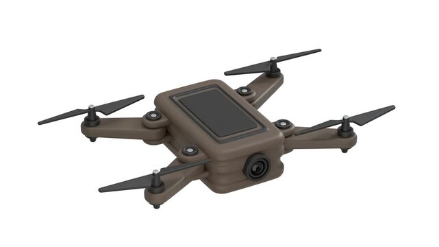Drone Device Electronic icon 3d rendering animation on 4k	