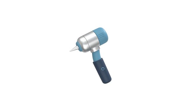 Dental Drill icon 3d rendering animation on 4k	
