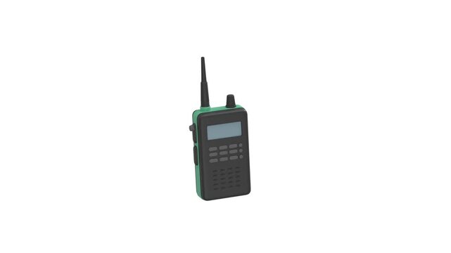 Walkie Talkie icon 3d rendering animation on 4k	