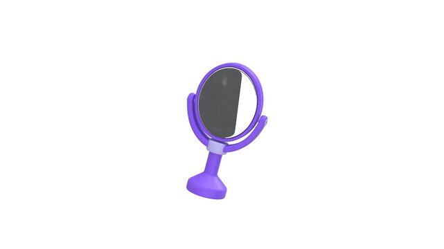 Hand Mirror icon 3d rendering animation on 4k	