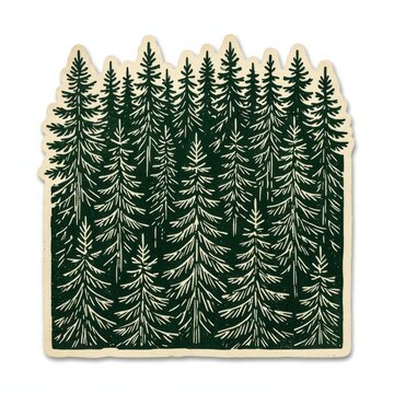 Christmas tree forest seamless pattern for holiday design projects. Evergreen fir spruce illustration background for wrapping paper and cards.