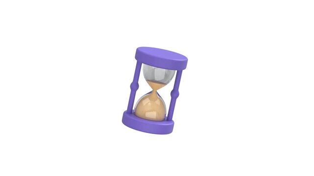 Hourglass icon 3d rendering animation on 4k	