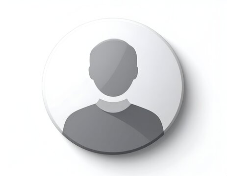 Profile Avatar Icon with User Silhouette Illustration on White Circular Background