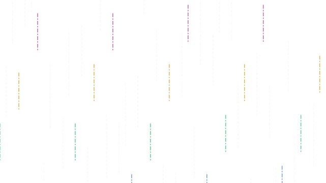 Abstract motion of colorful dashed lines on a white background