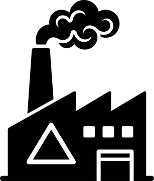 Industrial factory manufacturing building with chimney