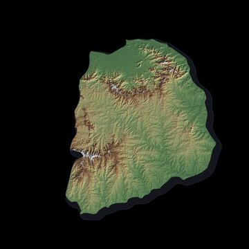 Uruguay Rotating 3D Relief Map Seamless Loop, Alpha Channel 4K