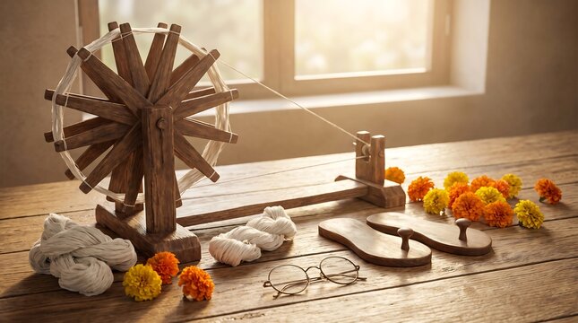 gandhi jayanti with charkha baground
