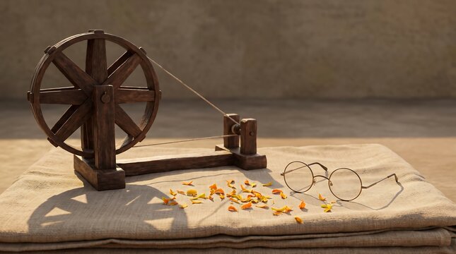 gandhi jayanti with charkha