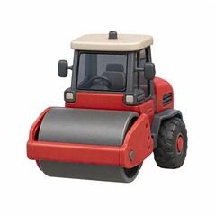 Naklejka premium Compactor 3D Isometric Icon — Front Isometric Compacting Pose