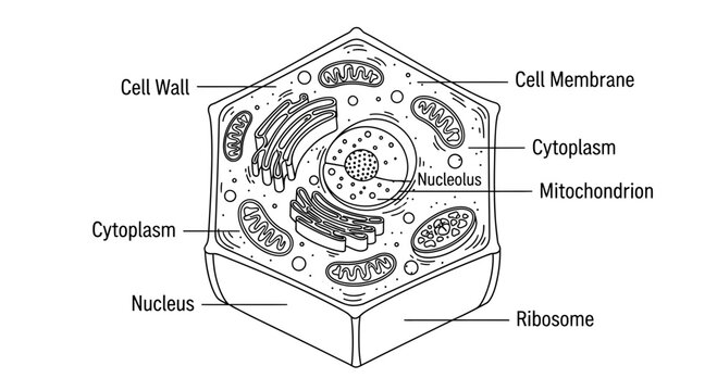 Detailed Diagram of a Plant Cell with Labeled Organelles - Science Education