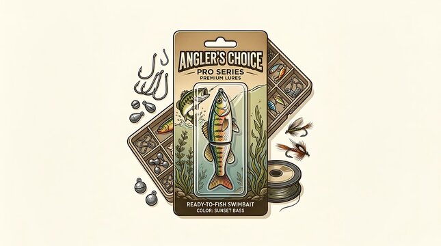 Retro swimbait fishing lure package with angling accessories
